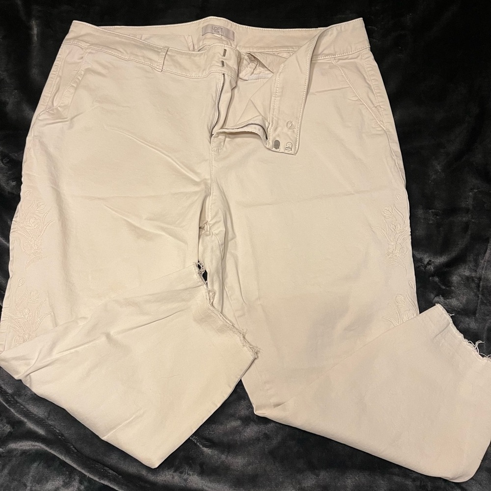 Size 24 Loft Dress Pants with Floral Decal